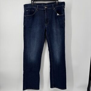 MOTT & BOW Slim Dark Blue Jeans Men's Size 38x30 Straight Leg Organic Cotton